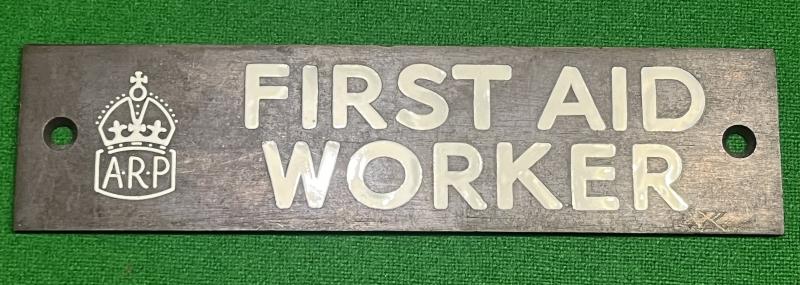 First Aid Worker Bronze Door Sign.