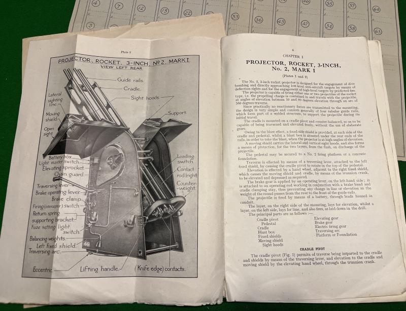 Handbook - Projector, Rocket 3-Inch No.2, MkI & Z Artillery paperwork.