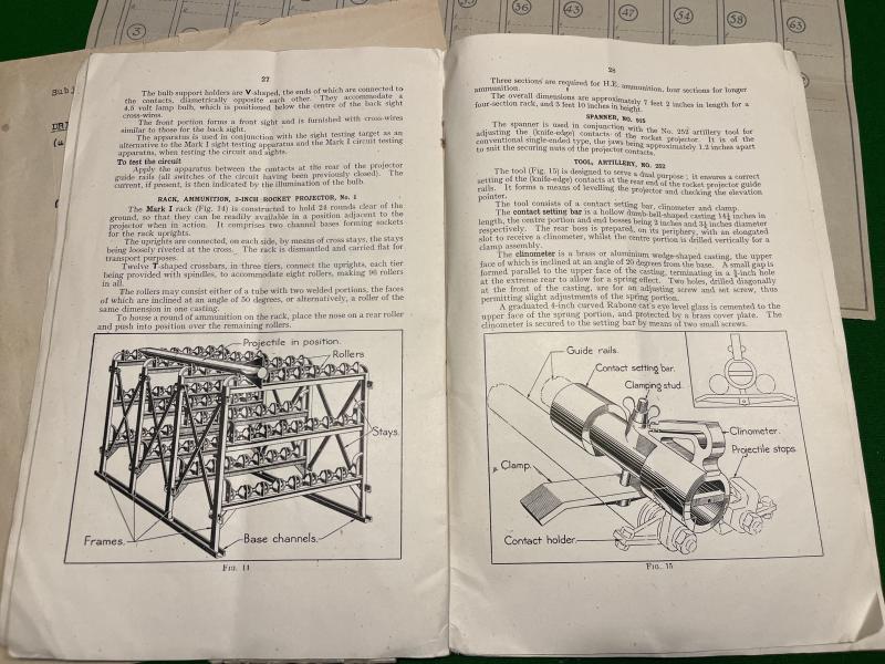 Handbook - Projector, Rocket 3-Inch No.2, MkI & Z Artillery paperwork.