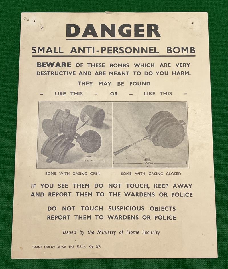 1943 Butterfly Bomb Leaflet/Poster.