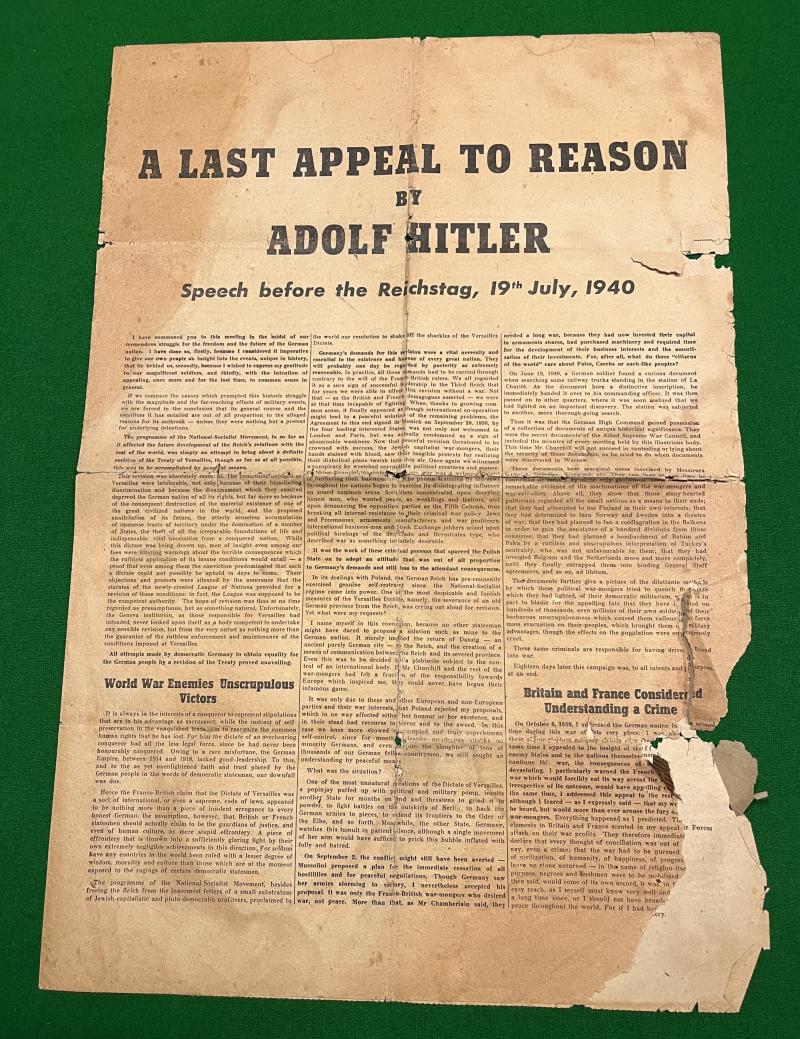 A Last Appeal to Reason Propaganda Leaflet