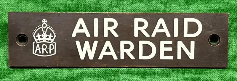 Air Raid Warden Bronze Door Sign.
