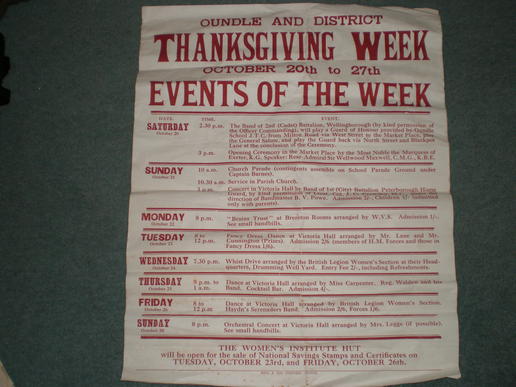 Oundle & District Thanksgiving Week Poster.
