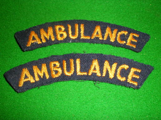 Civil Defence Ambulance shoulder titles.