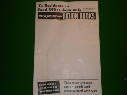 Ration Book renewal information poster.
