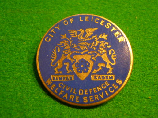 City of Leicester Civil Defence Welfare Services lapel badge.