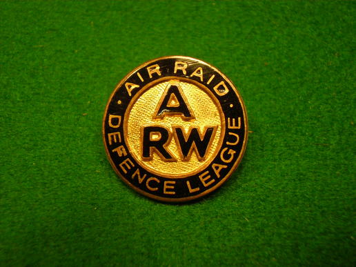 Air Raid Defence League lapel badge.