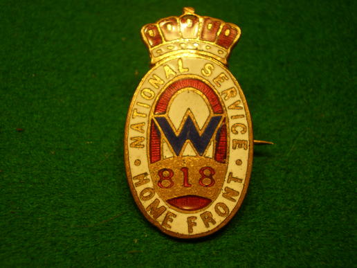 National Service 'Home Front' lapel badge.
