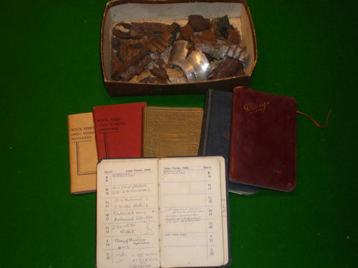 Liverpool diary and shrapnel collection grouping.
