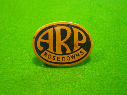 Rosedowns ARP lapel badge.