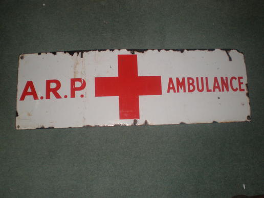 ARP Ambulance enamel sign.