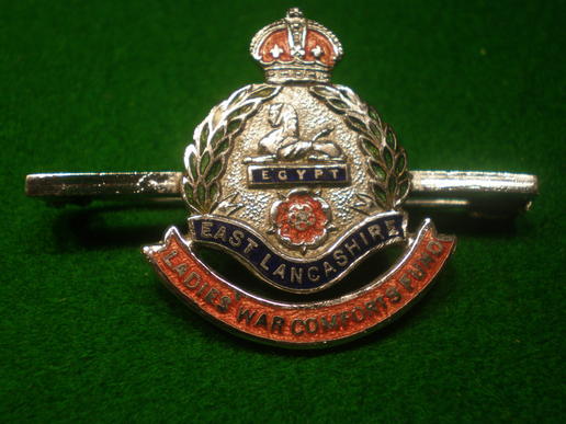 East Lancs Regt. War Comforts Fund lapel badge.