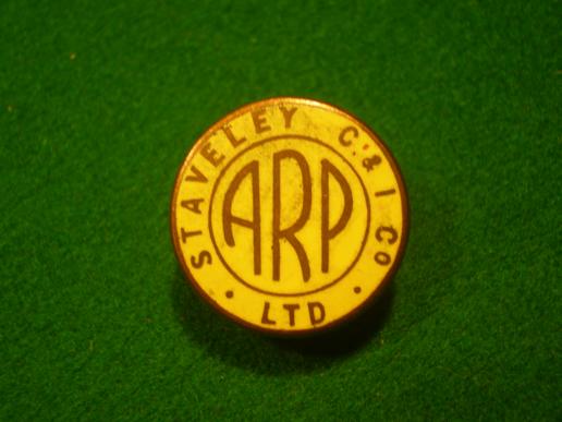 Staveley Coal & Iron Co. Ltd. ARP badge.