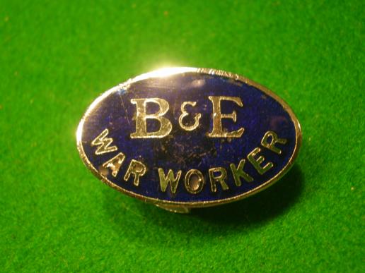 War Worker lapel badge.