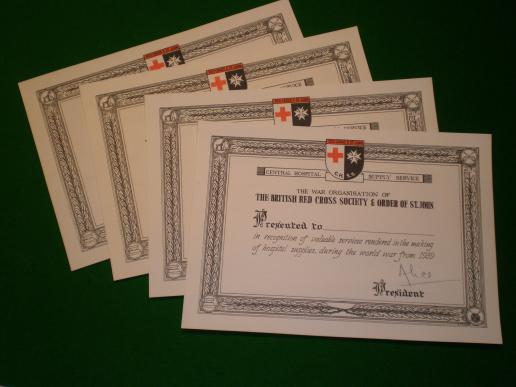 BRCS & St John CHSS certificates.