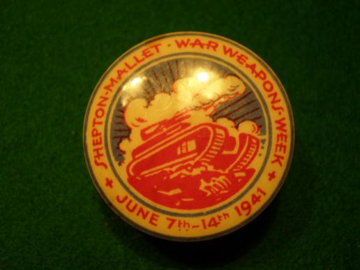 Shepton Mallet War Weapons Week lapel badge.