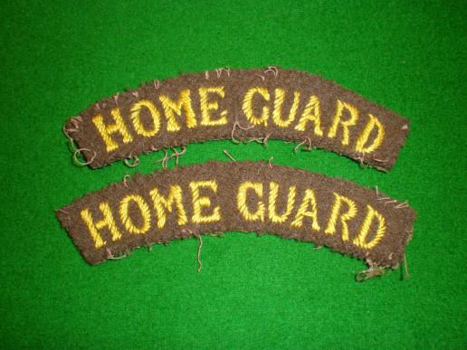 Home Guard shoulder titles.