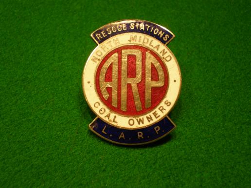 N.Midlands Coal Owners ARP badge.