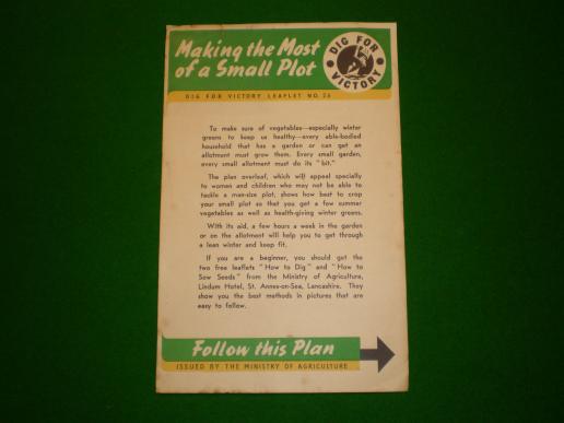 Dig For Victory leaflet No.23 ' Making the Most of a Small Plot '.