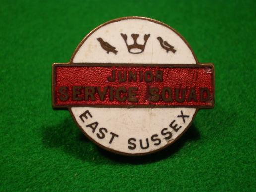 East Sussex Junior Service Squad lapel badge.