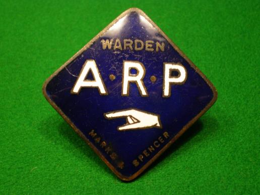 Marks & Spencer ARP Warden's badge.