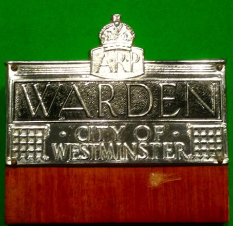City of Westminster Warden door sign.