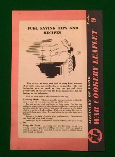 War Cookery Leaflet No.9 Fuel Saving