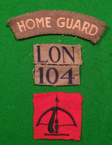 London Home Guard Anti-Aircraft Shoulder titles.