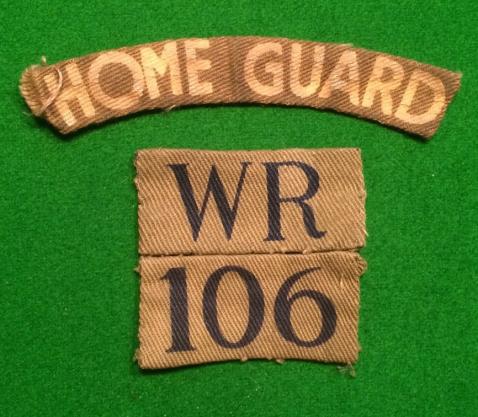 Rotherham Home Guard Anti-Aircraft Shoulder titles.