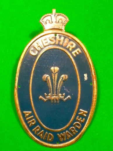 Cheshire Air Raid Warden Plaque.