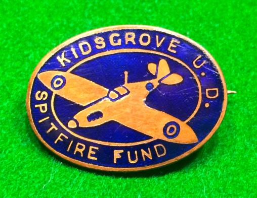 Kidsgrove Urban District Spitfire Fund badge.