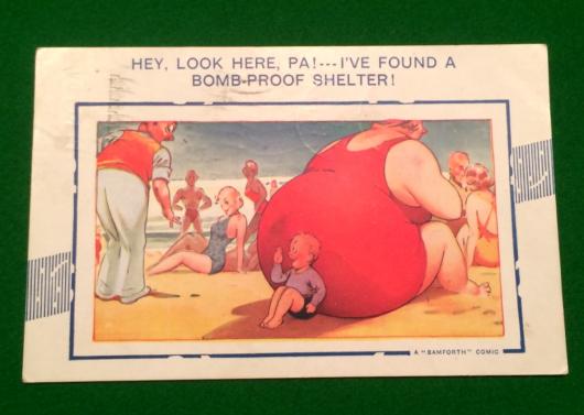 Comic postcard - Bomb Proof Shelter.