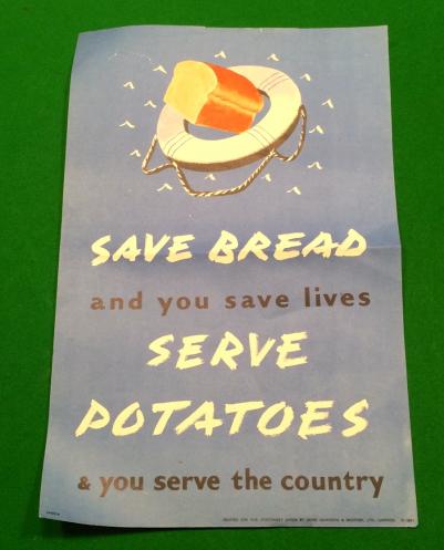 Poster ' Save Bread - Serve Potatoes '.