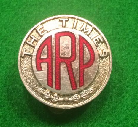 Times Newspaper ARP lapel badge.