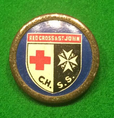 Red Cross & St.John C.H.S.S lapel badge.