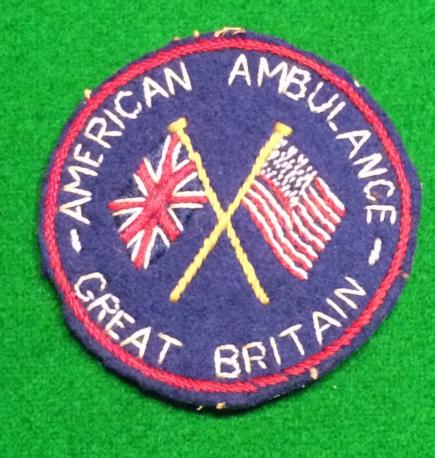 American Ambulance Great Britain Sleeve Badge.