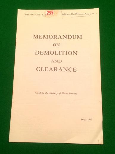 Memo - Demolition and Clearance.