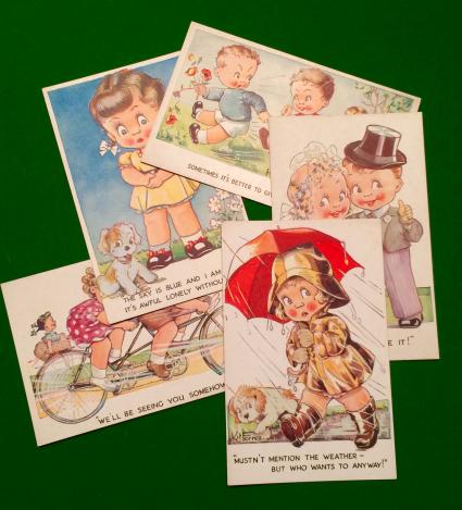 Wartime postcards x 5.