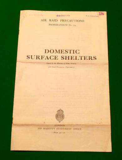 ARP Memo No.14 Domestic Shelters.