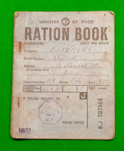 1943 Junior Ration Book.