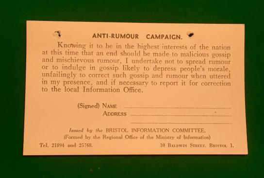 Anti-Rumour Campaign Card.