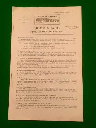 Home Guard Info. Circular No.2.