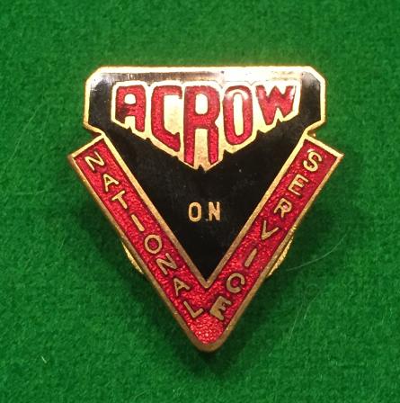 ' Acrow ' on National Service Badge.