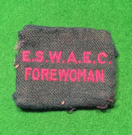 WLA ' E.S.W.A.E.C. Forewoman ' Shoulder Title.