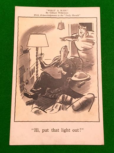 Comic Postcard - Put that light Out.