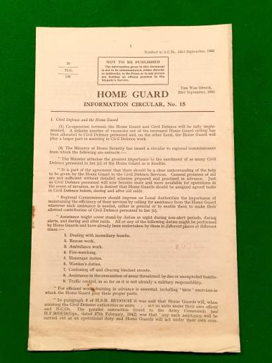 Home Guard Information Circular No.15