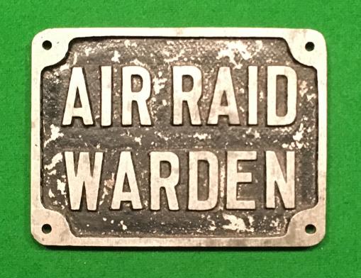 Air Raid Warden Sign.