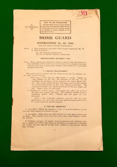 Home Guard Instruction - No.43 1942 - Protection Against Gas.