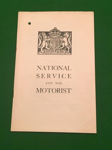 National Service for the Motorist Leaflet.